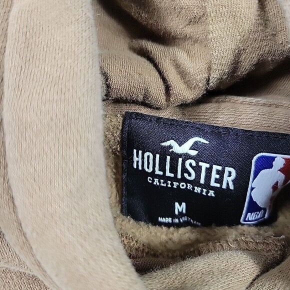 Hollister NBA Hoodie Adult Medium Brown All Over Print Flaws* - Picture 2 of 14